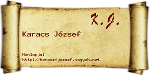 Karacs József névjegykártya