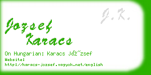 jozsef karacs business card